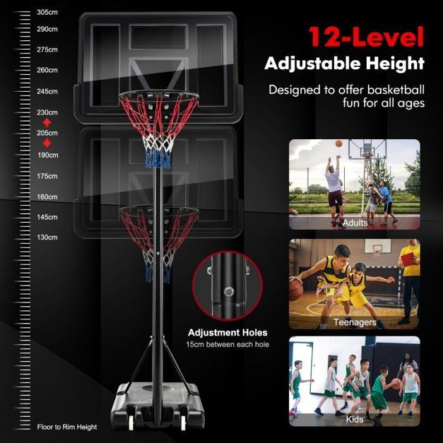 Coast Basketballständer - 130 - 305 cm - Höhenverstellbar