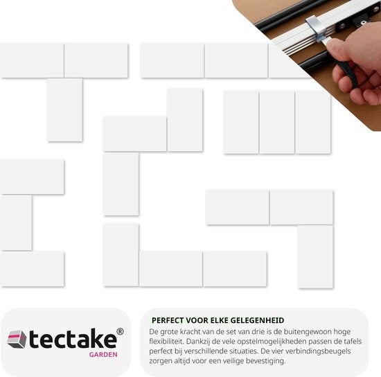 tectake - Aluminium Gartentisch Wandtisch Klapptisch 300x60 cm
