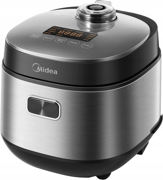 Midea – Reiskocher – Rice Cooker MB-RC209 – 2 l Fassungsvermögen – 30-Minuten-Schnellkochprogramm – Langsamkochen – 24-Stunden-Startvorwahl – 12-Stunden-Warmhaltefunktion – spülmaschinenfest