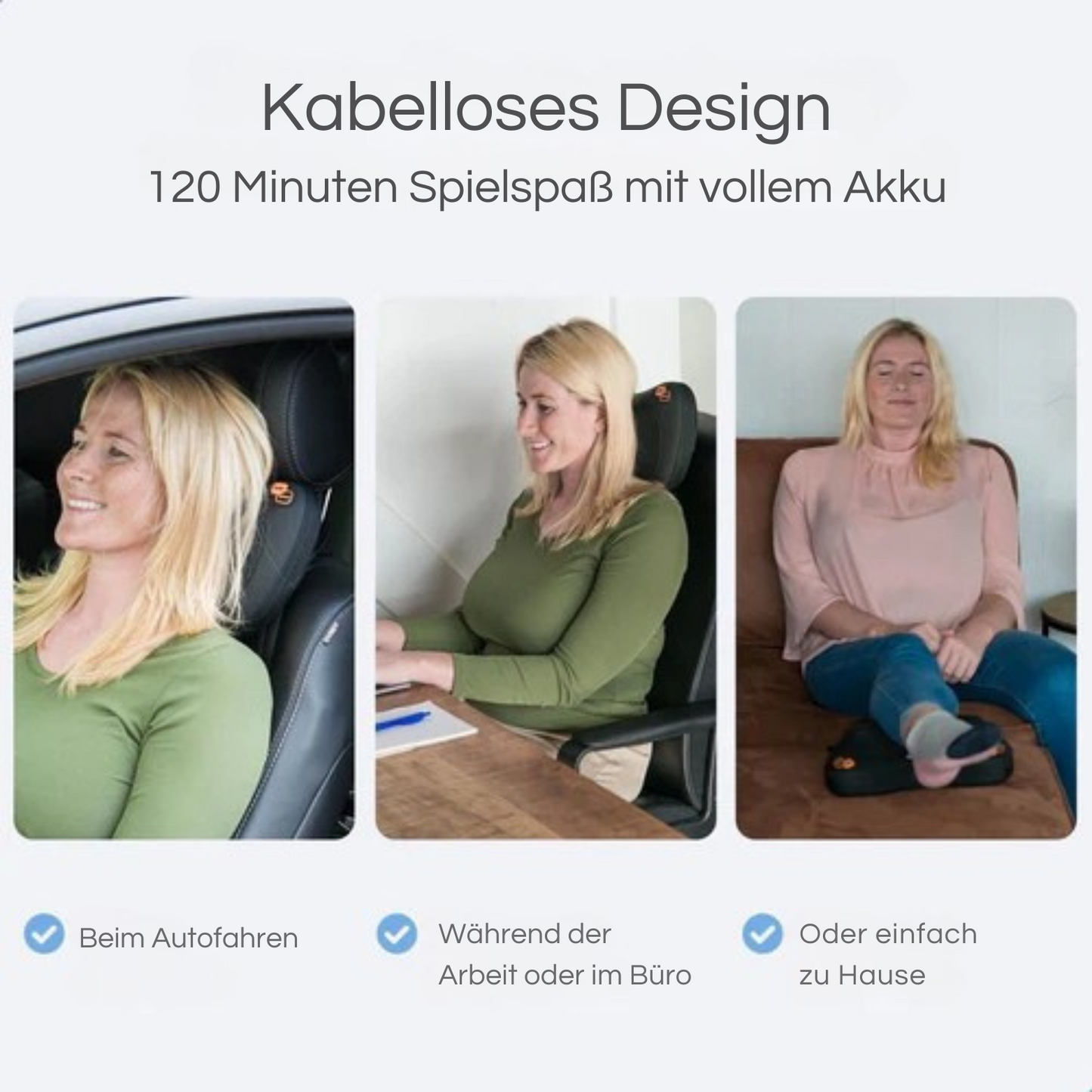 Lifeproducts - Shiatsu Massagekissen - mit Wärmefunktion - 4 Bedienknöpfe - mit WLAN - Schwarz