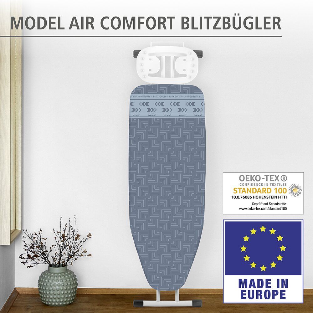 WENKO Air Comfort Blitzbügler Bügelbrettbezug XL/Universal – bis zu 140 x 48 cm – 5 Lagen