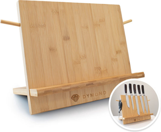 Dymund Messerblock - Magnetisch - Messerhalter ohne Messer - Messermagnet - Bambus - Holzfarbe