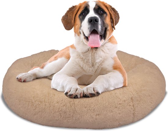Peaceful Pooch XL – flauschiges Hundebett – 109 cm Durchmesser – zusammenklappbar – in verschiedenen Größen erhältlich. Katzenbett – waschbar – herausnehmbare Füllung – entspannt Gelenke und Muskeln – rutschfester Noppenboden