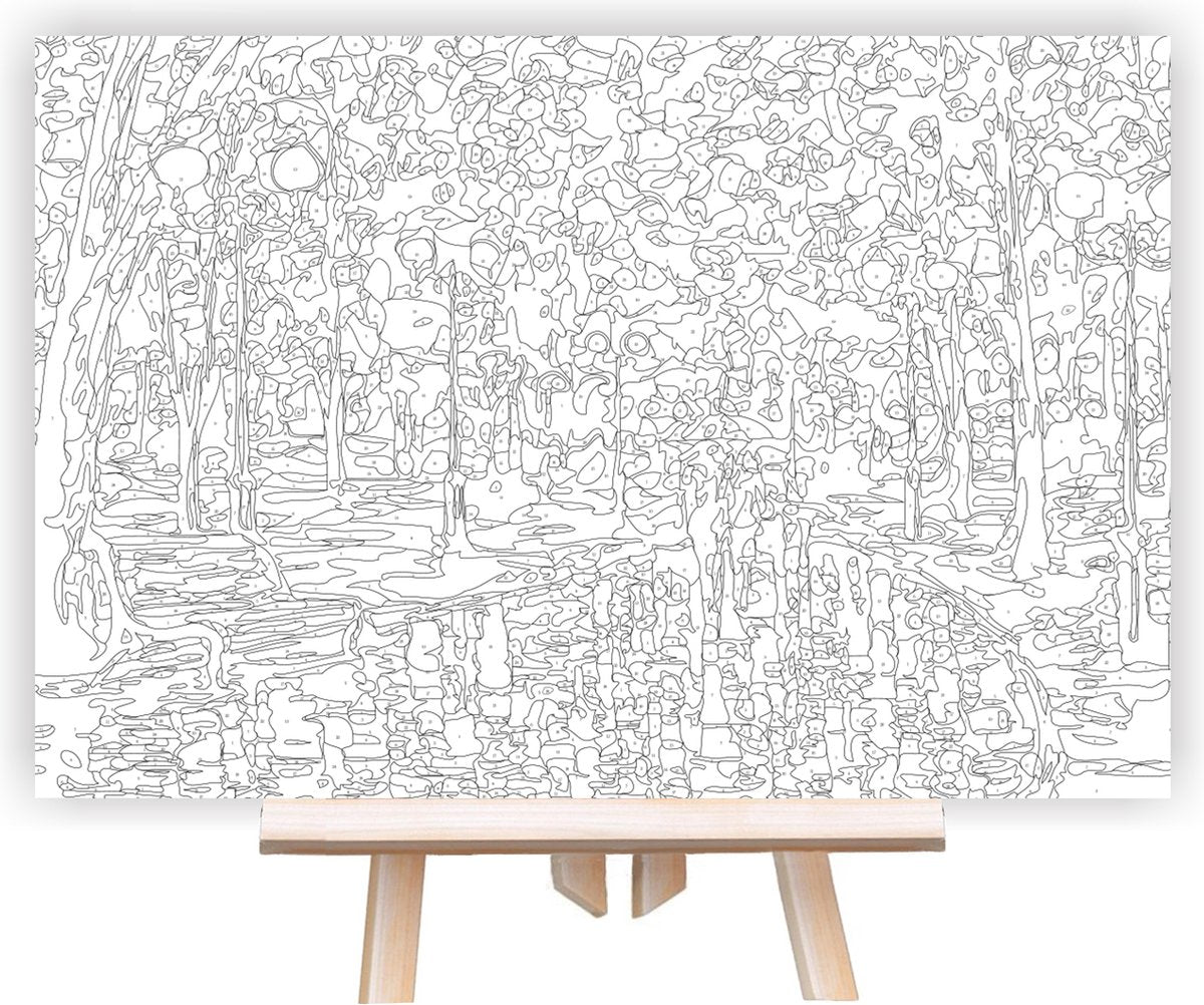 Riefco Gemälde auf Nummer - Romantischer Park - 30x40 cm - Mehrfarbig - Leinwand