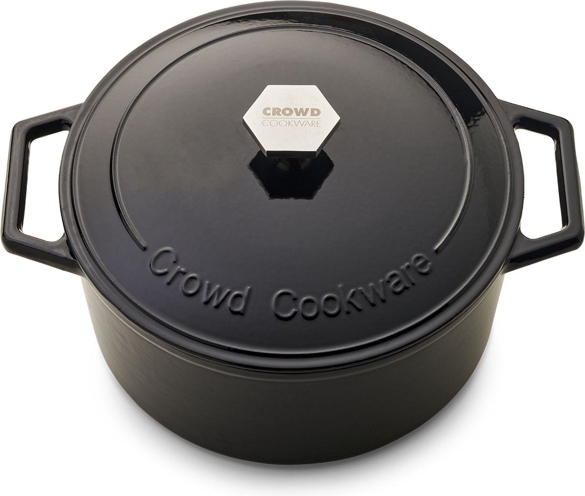 Der Tasman Dutch Oven und Grill - Gusseisen Kochtopf Ø29 cm - Recyceltes Gusseisen - Traditionell und Grilldeckel - 6,6L - Schwarz