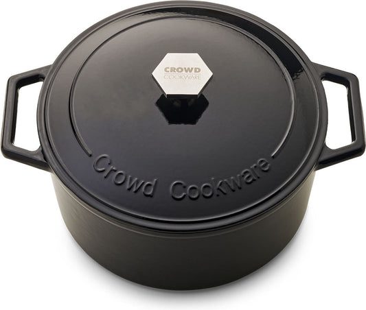 Der Tasman Dutch Oven und Grill - Gusseisen Kochtopf Ø29 cm - Recyceltes Gusseisen - Traditionell und Grilldeckel - 6,6L - Schwarz