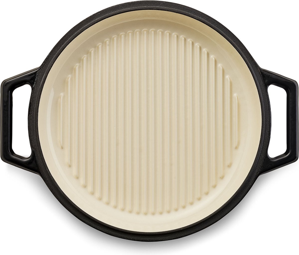 Der Tasman Dutch Oven und Grill - Gusseisen Kochtopf Ø29 cm - Recyceltes Gusseisen - Traditionell und Grilldeckel - 6,6L - Schwarz