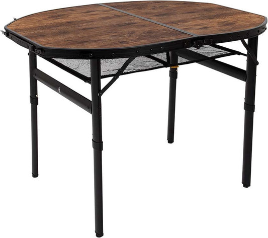 Bo-Camp Industrietisch - Woodbine - Oval - Koffermodell - 100x70 cm - höhenverstellbar - klappbar - Braun