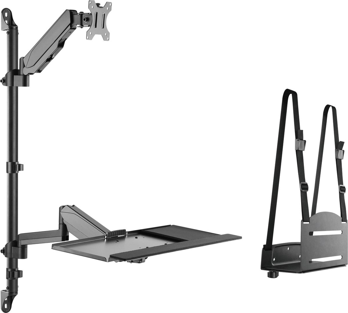 Sitz-Steh-Arbeitsplatz - Wandhalterung - Monitorhalterung - Tastatur Wandhalterung - Arbeitsstation