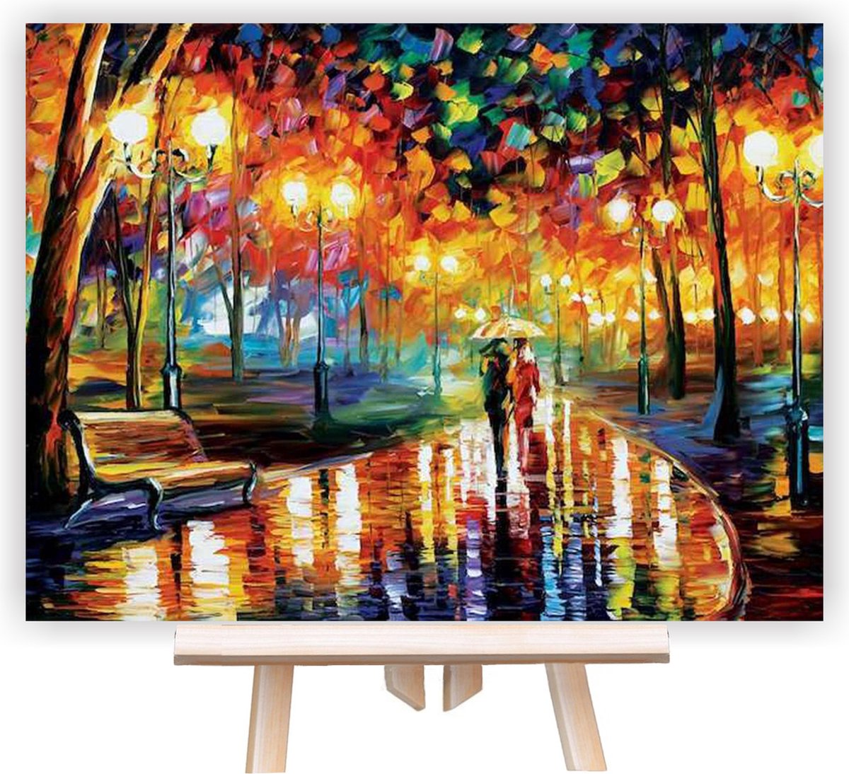 Riefco Gemälde auf Nummer - Romantischer Park - 30x40 cm - Mehrfarbig - Leinwand