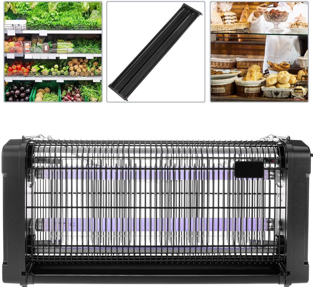 Perel Insektenvernichter, elektrisch, Spannungsnetz 2800 V, herausnehmbare Auffangschale, 150 mÂ², schwarz