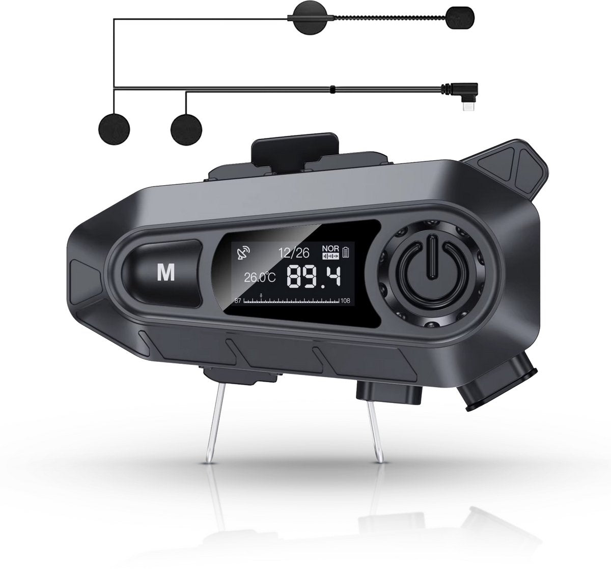 Tech Essentials R500 Motorradhelm-Headset - Bluetooth 5.4 - Gegensprechanlage und Funk - festes Mikrofon