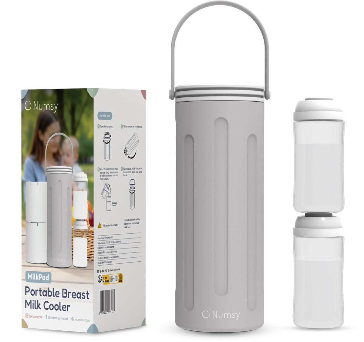 Numsy MilkPod Cooling Tubes – Babyflaschenkühler – inkl. 2 Flaschen à 350 ml
