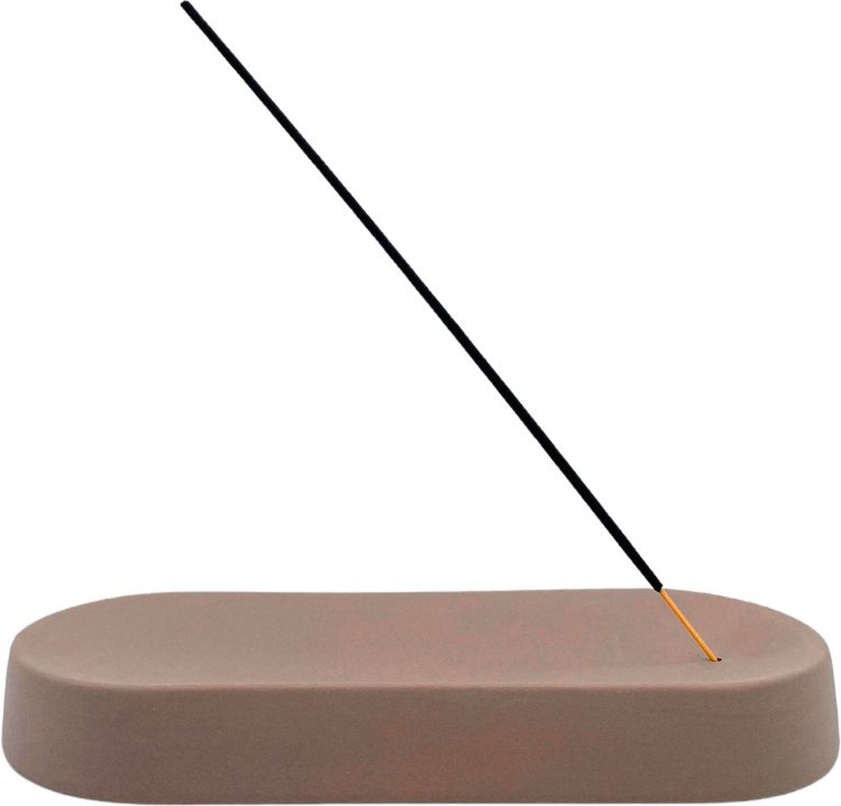 A Sunny Day - Räucherstäbchenhalter Oval - 22 x 9 x 3 cm - mit hitzebeständiger Keramik und stabilem Design und glatter Oberfläche - für Meditation und Wohnzimmer - Keramik braun
