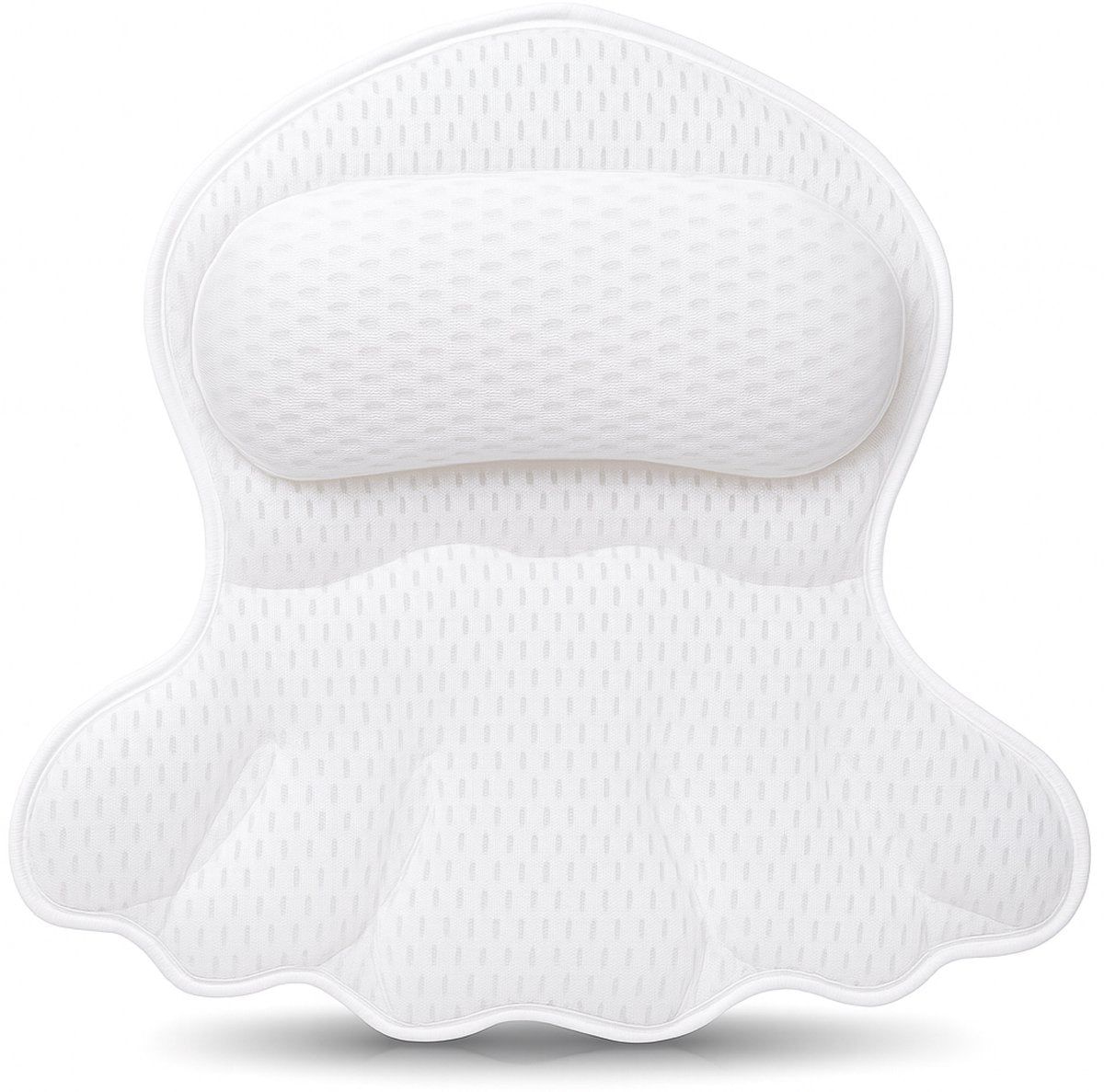 Badekissen für die Badewanne 17x17 cm - Weiß - Ergonomisches und komfortables Nacken- und Kopfstützkissen - Alyze