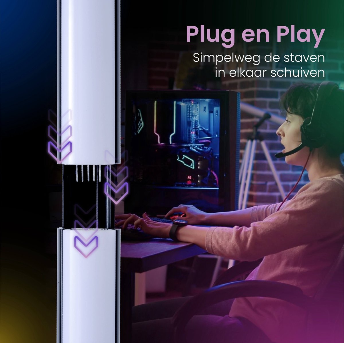 Sensic SL-1 Eckleuchte mit Fernbedienung - RGB & weißes Licht - Intelligente Stehleuchte - Stehleuchte - App-Steuerung - Schwarz