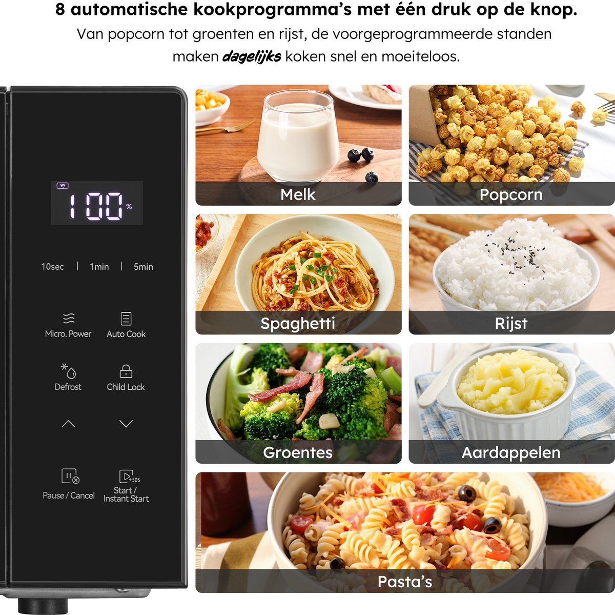 Saaf Mikrowelle - 20L -Touchscreen - 700W - Schwarz - 462×332×264 mm