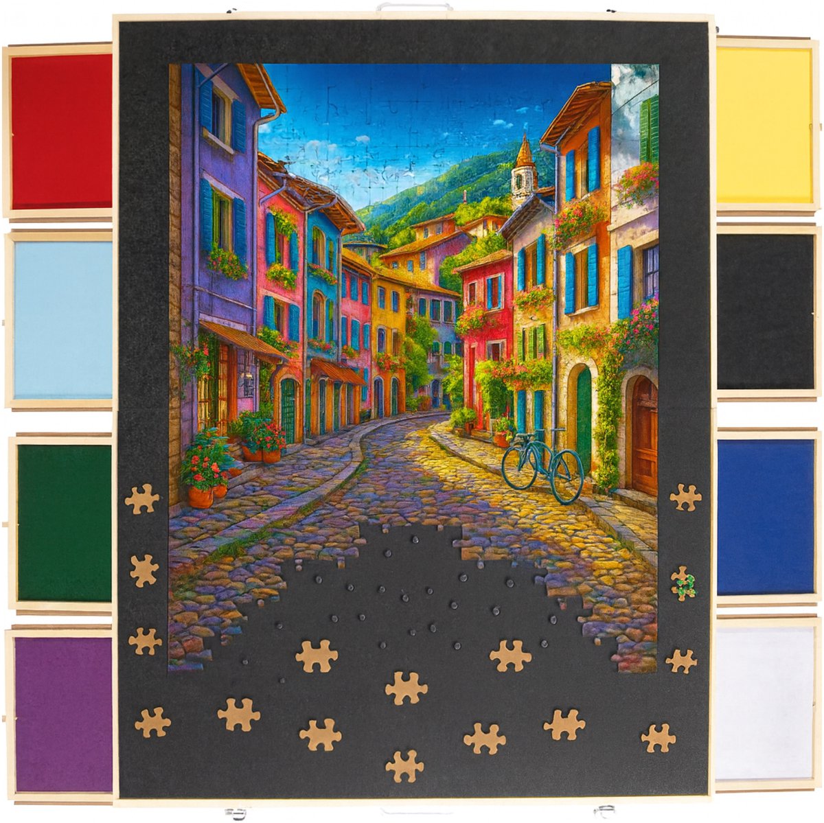 DIYDash Puzzletisch XL - Mit Aufbewahrungssystem - 2000 Teile - 8 Schubladen - Klappbar