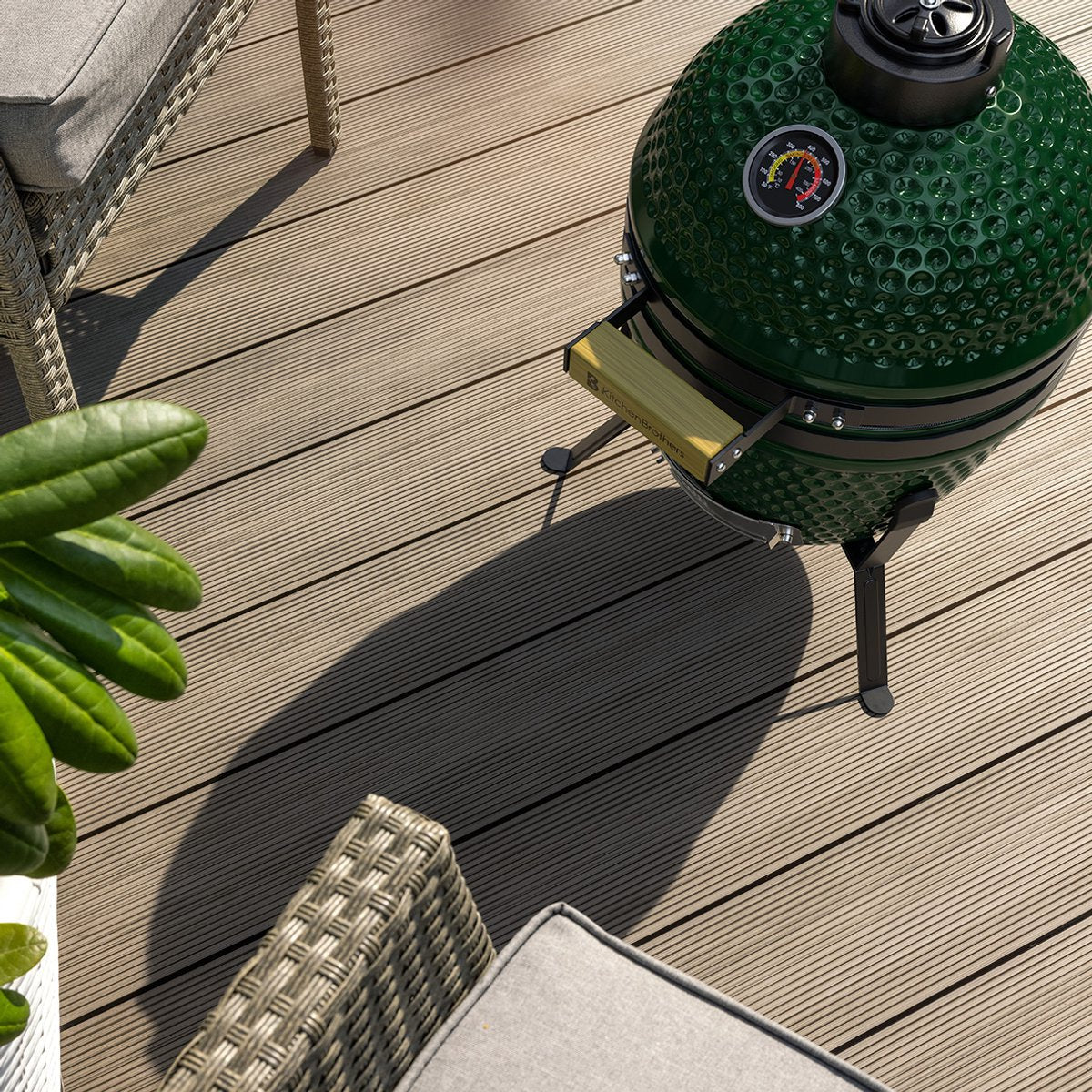 KitchenBrothers Kamado BBQ 27 cm Keramik-Holzkohle-Grill bis zu 1000°C