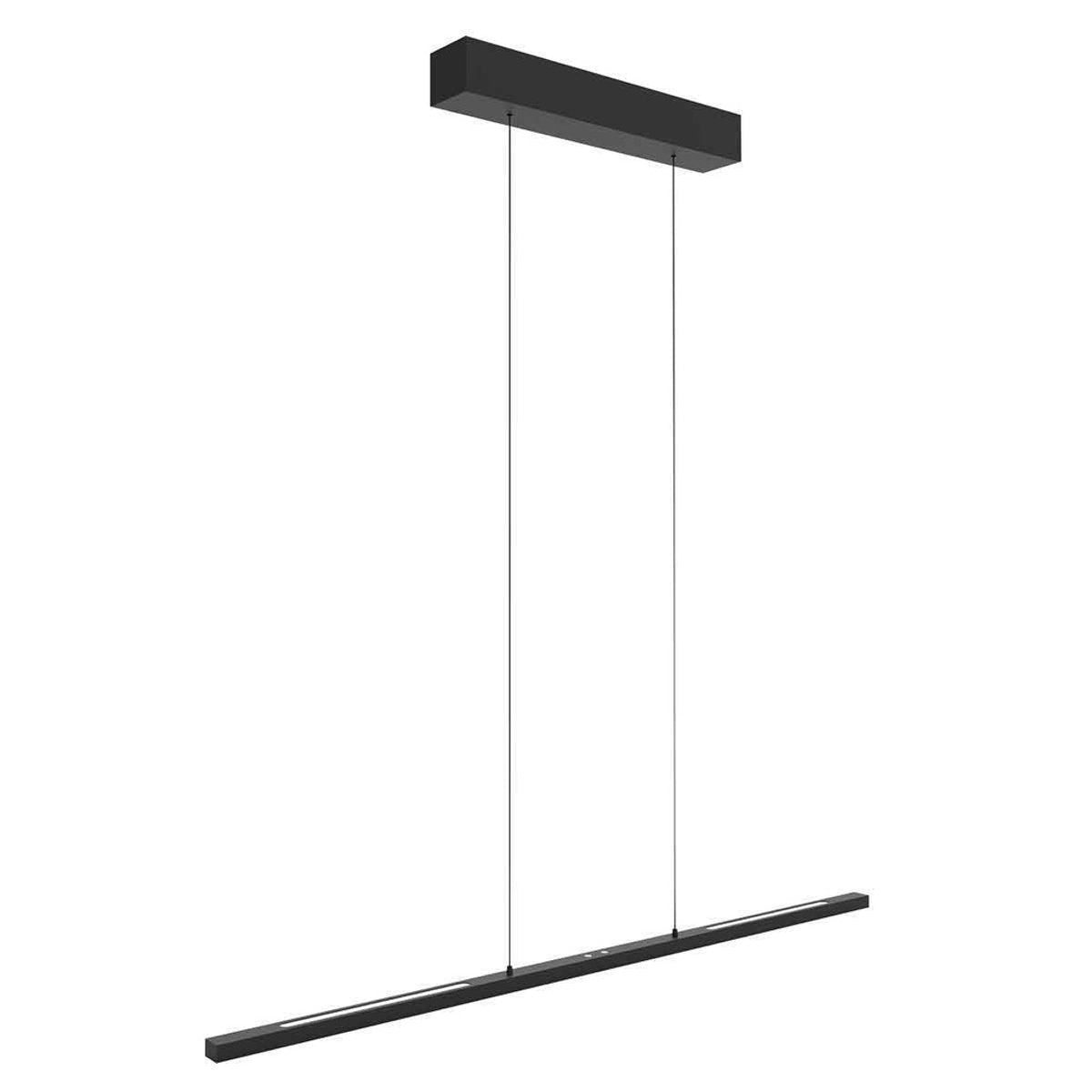 Steinhauer Bande LED-Pendelleuchte - Schwarzes Metall - Designleuchte mit oberem und unterem Licht - Verstellbar - Modern & funktional - 3-flammig - 3800 Lumen