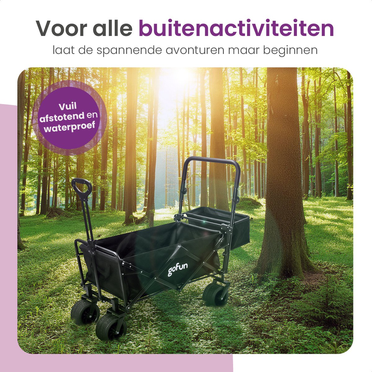 Gofun - Wagen & Pollerwagen - 150 kg Tragkraft - faltbar mit 360 Grad drehbaren Rädern - 83 x 44 x 26 cm - Metall & Polyester - Schwarz