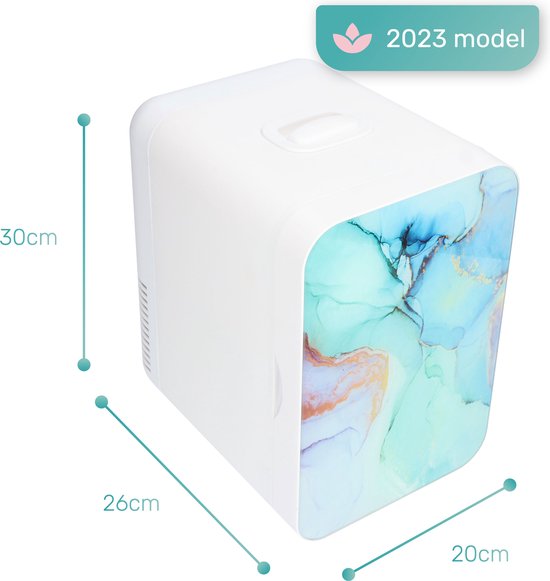 Soft&Silky Skincare Kühlschrank - Für Make up - 6.5L - 2°C bis 40C - Schönheit - Hautpflege - Marmor/Weiß