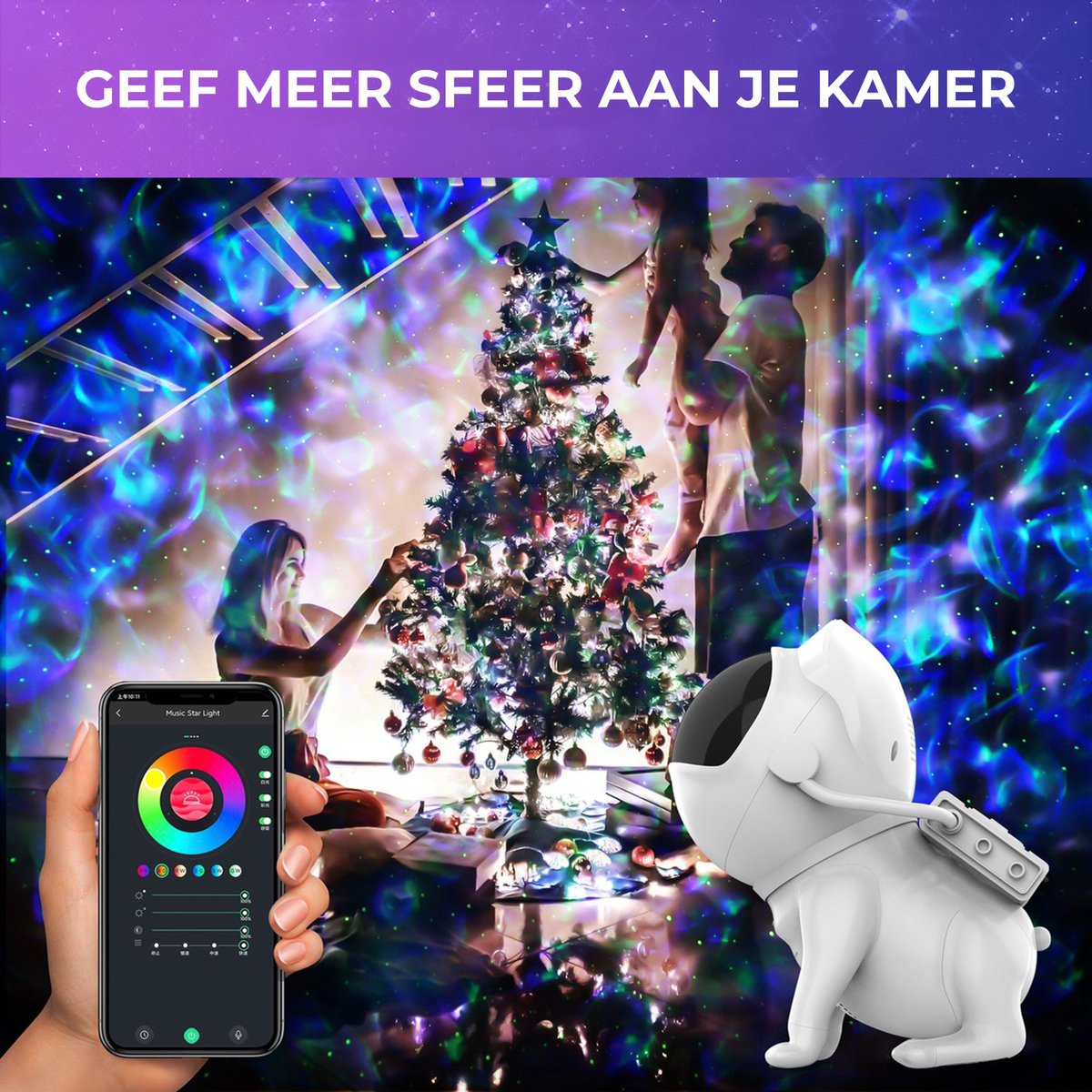 MostEssential Premium Sternenprojektor - Space Dog Edition - 3000 lm - inkl. App