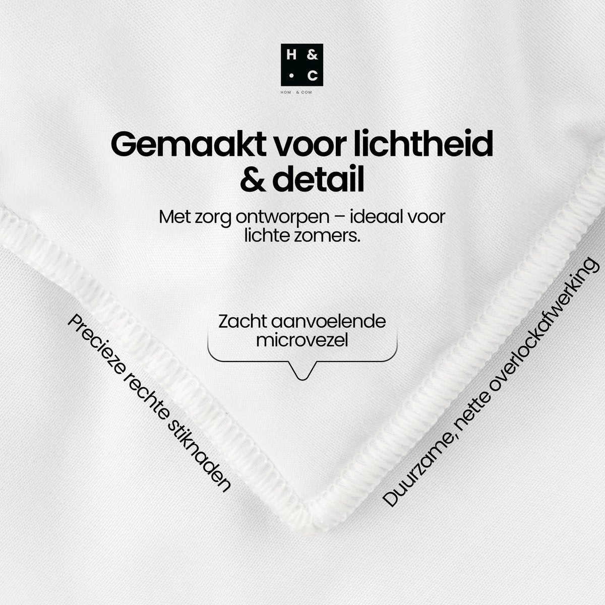 Hom&Com Sommerbettdecke - Antibakteriell - 200x200 cm - 200g/m² - Leicht - Atmungsaktiv - OEKO-TEX zertifiziert