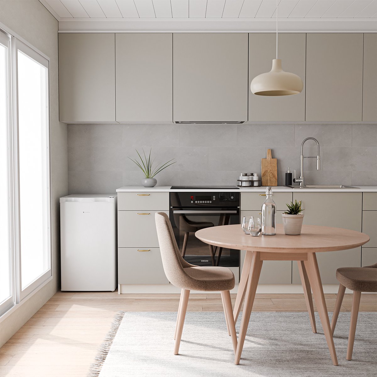 KitchenBrothers Gefrierschrank - 64L - Kompakte Tischplatte - 3 Gefrierschubladen - Gefrierschrank - Freistehend - Weiß