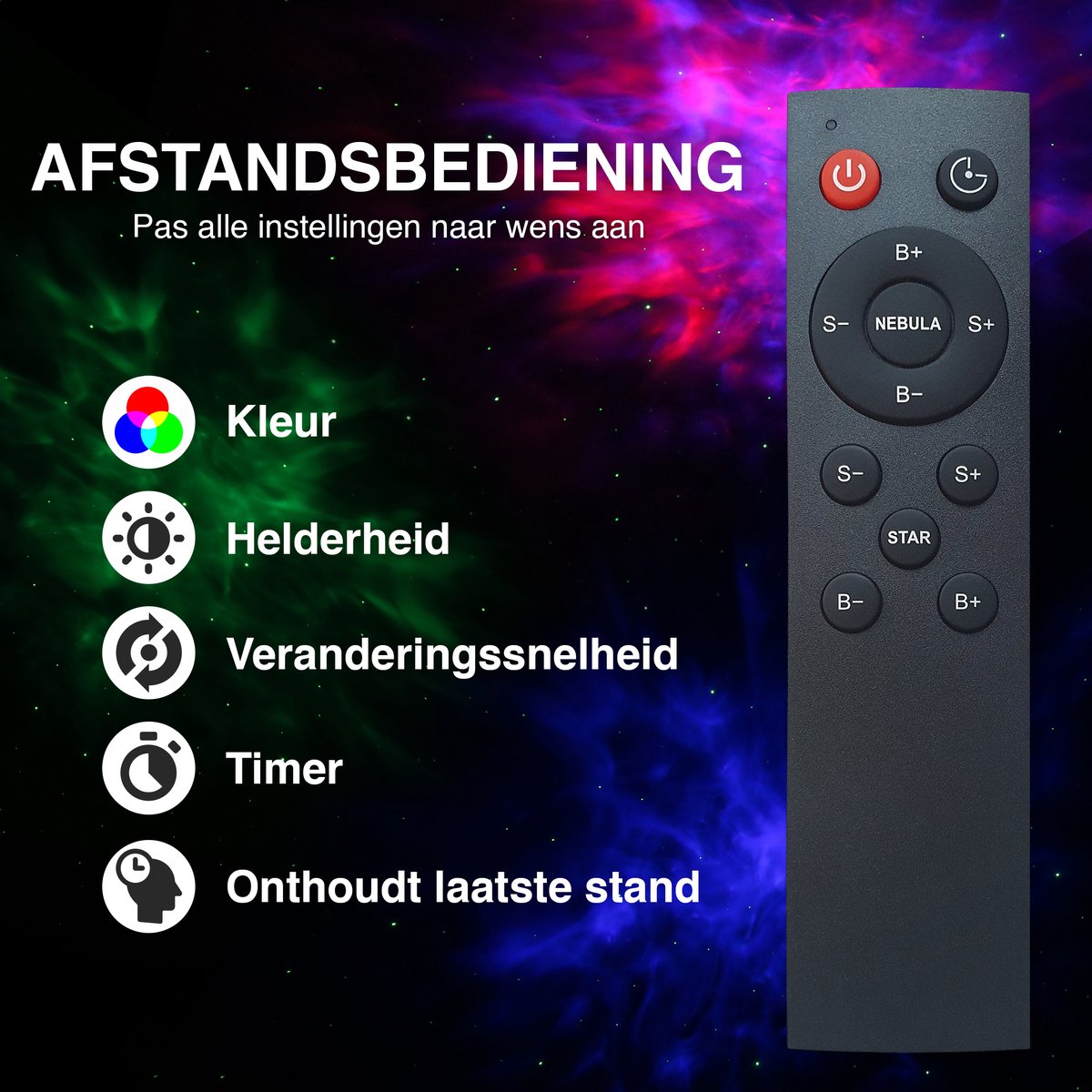 Swiftvein Astronaut Star Projector - Galaxy-Projektor mit Fernbedienung - 8 Farbkombinationen