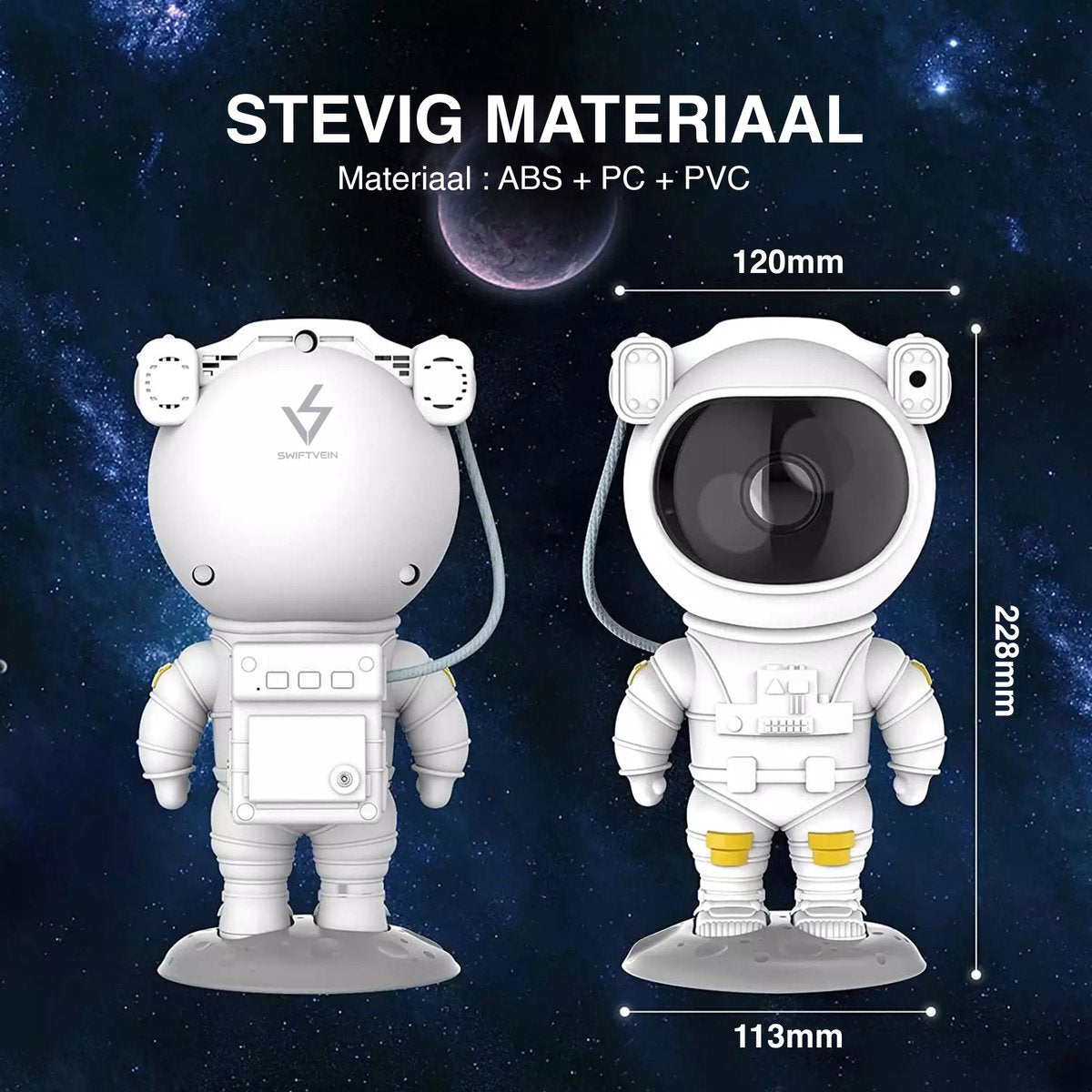 Swiftvein Astronaut Star Projector - Galaxy-Projektor mit Fernbedienung - 8 Farbkombinationen