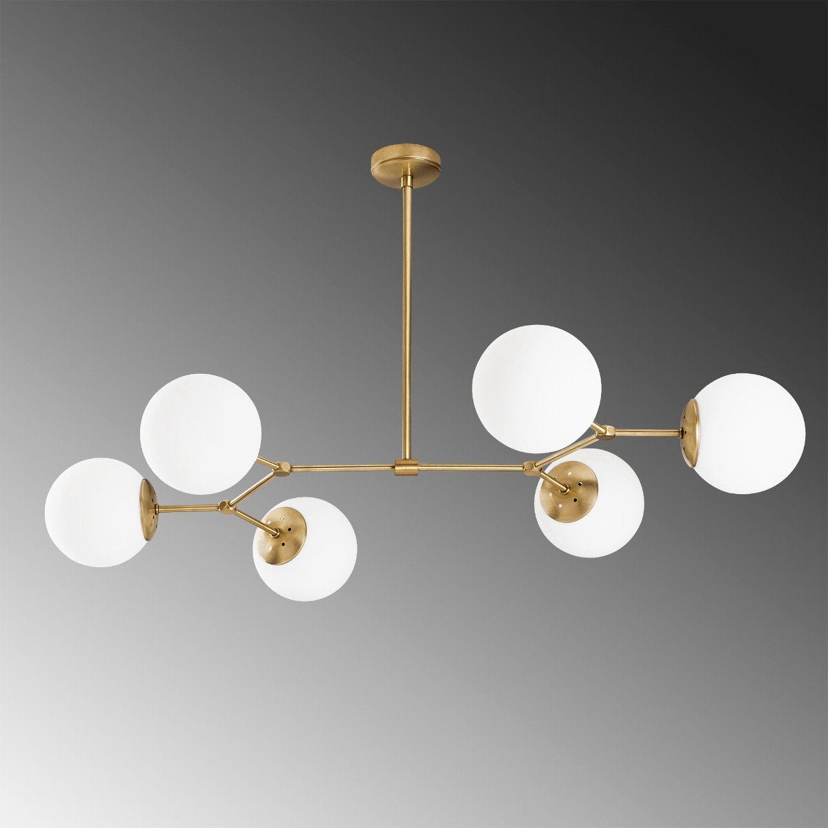 Hängeleuchte Damar 6-Lights - 100x58x48 cm - Gelb/Weiß - Metall - Höhenverstellbar