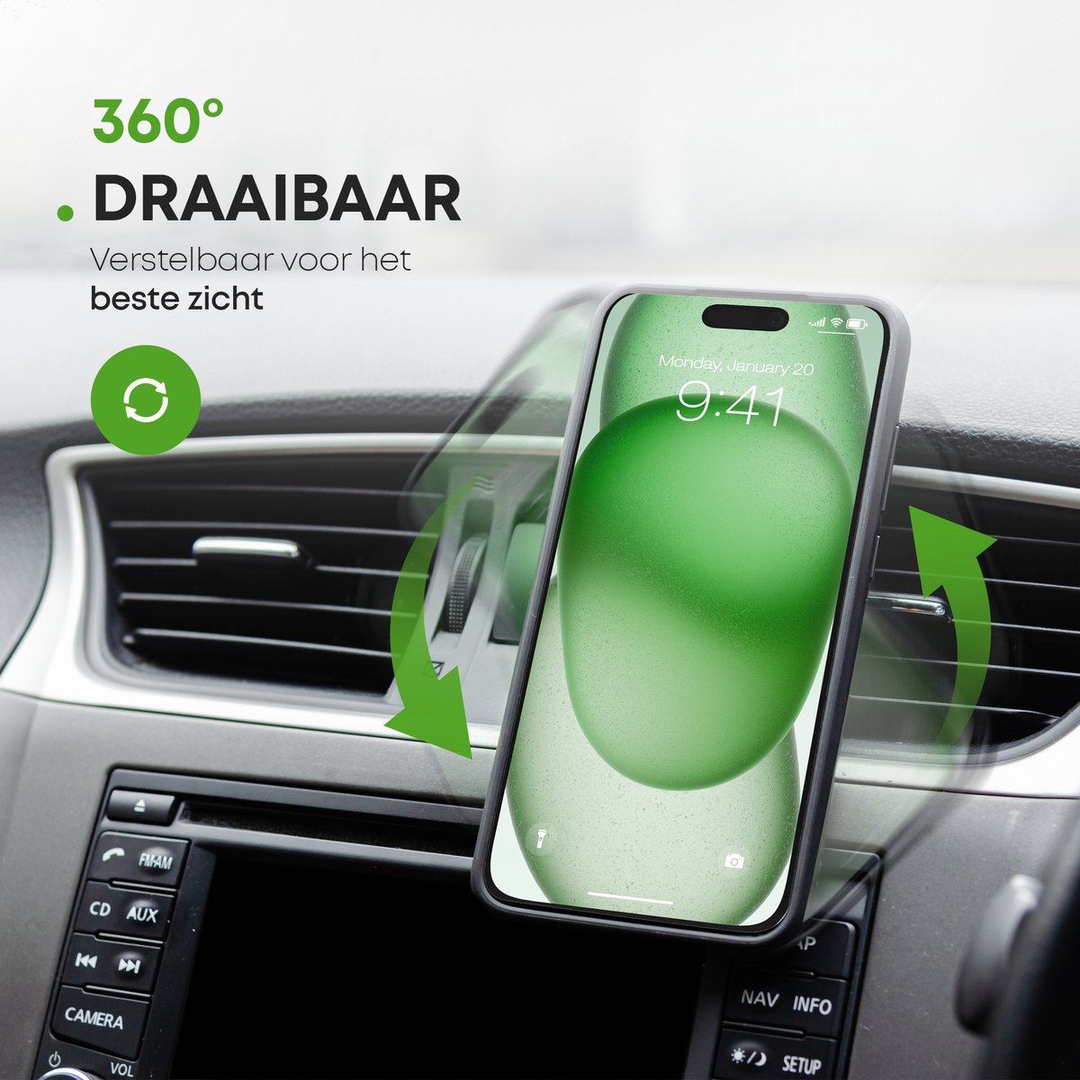 iSetchi Telefonhalterung Auto - Magnetisch & Universal - Für Lüftungsgitter - Metall - Schwarz