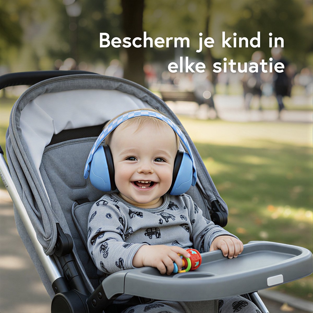 Qwali Gehörschutz Baby und Kinder - Kapselgehörschutz laute Geräusche - 0-3 Jahre - Sicherheit Kleinkind und Kind - Blau