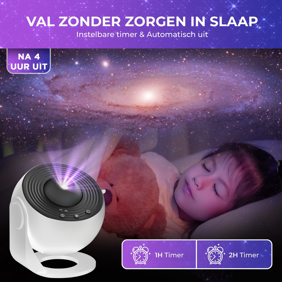 MostEssential Premium 12-in-1-Projektorlampe - 360° - 3000 lm - Schwarz + Weiß
