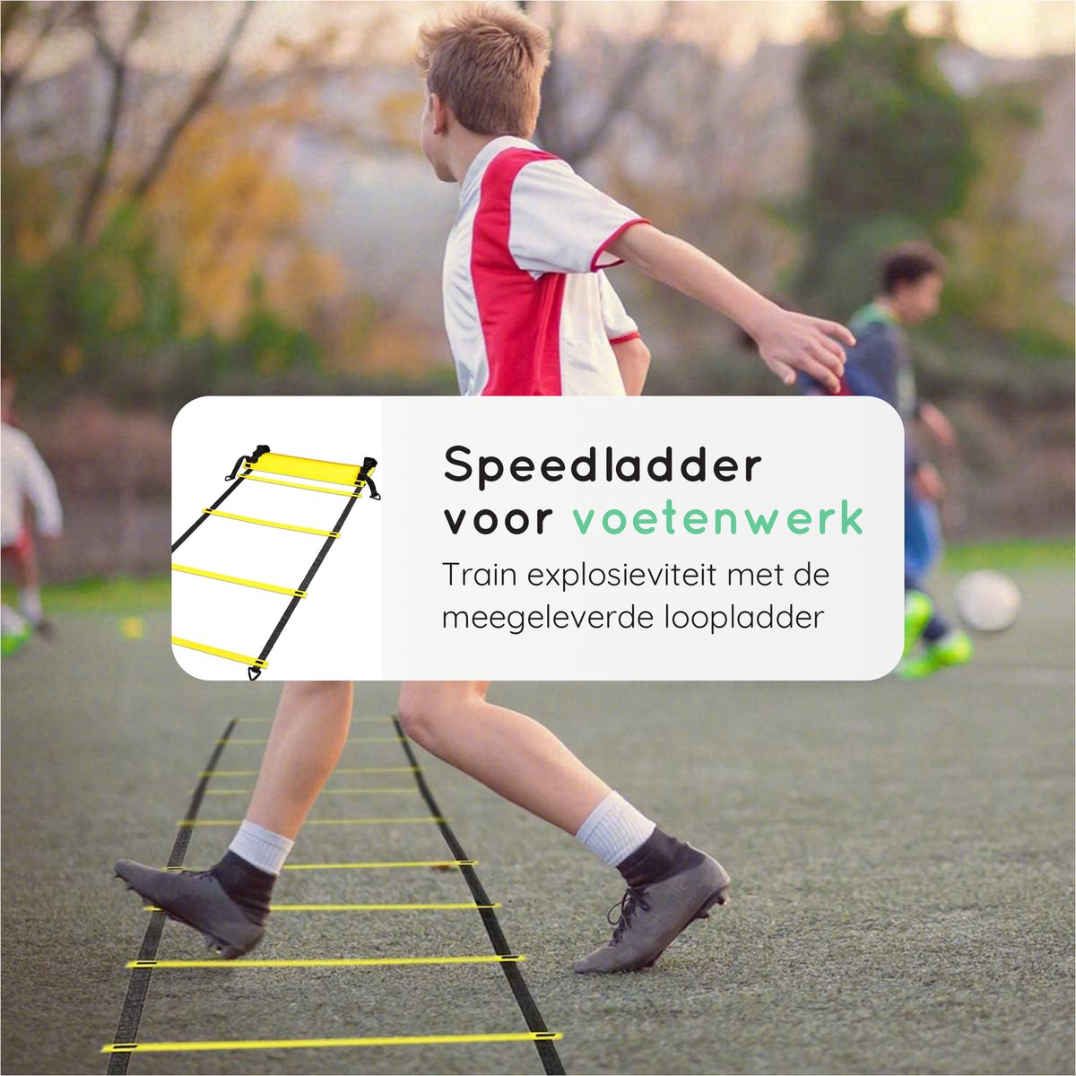 Volcan Football Training Equipment Set - Trainingsausrüstung - Trainingshüte - Spielfiguren - Speed Ladder - Kegel - Resistance Bands - Resistance Parachute - Baltrainer - inkl. Tragetasche