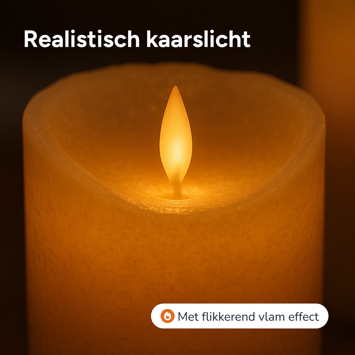 Luft - Realistische LED-Stumpfkerzen - 12 Stück - Inklusive Fernbedienung - Timerfunktion - Dimmbar - Echtes Wachs - Beige