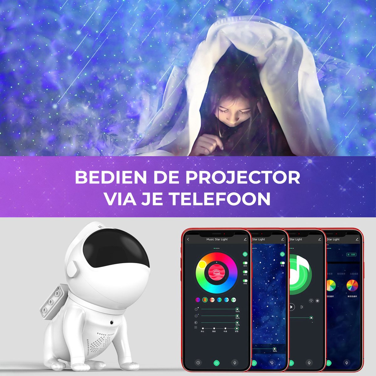 MostEssential Premium Sternenprojektor - Space Dog Edition - 3000 lm - inkl. App