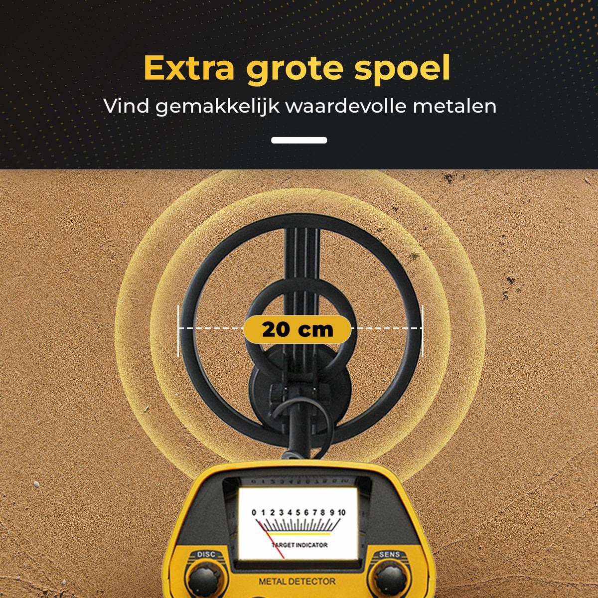 ODESSEY Metalldetektor Explorer mit Pinpointer - einstellbar - wasserdichte Spule - für Anfänger und Erwachsene