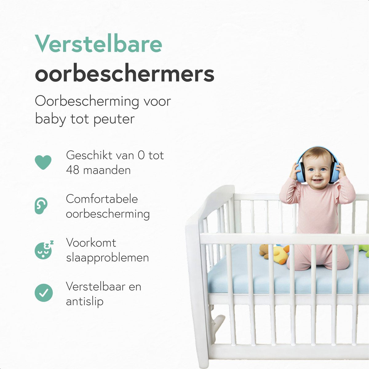 Qwali Gehörschutz Baby und Kinder - Kapselgehörschutz laute Geräusche - 0-3 Jahre - Sicherheit Kleinkind und Kind - Blau