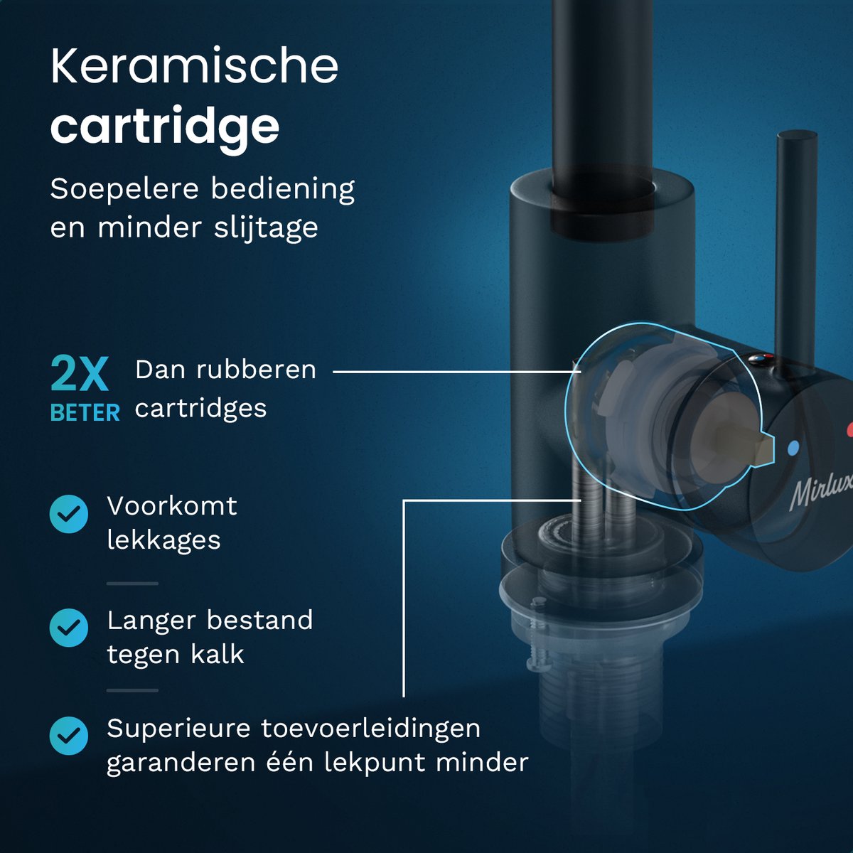 Mirlux Waschtischarmatur Schwarz 24,5 × 17 × 5 cm - Mischbatterie Bad für Kalt- und Warmwasser