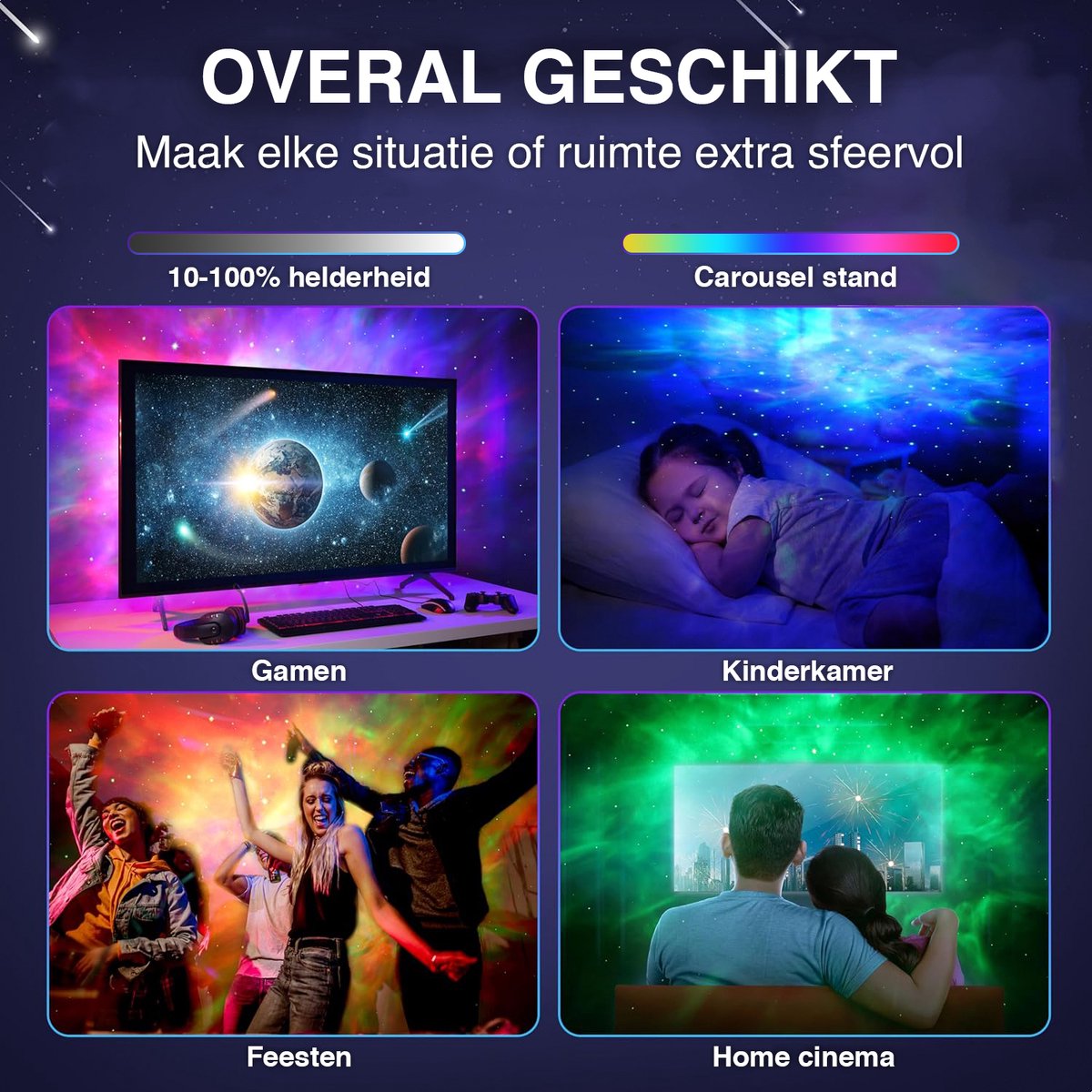 Swiftvein Astronaut Star Projector - Galaxy-Projektor mit Fernbedienung - 8 Farbkombinationen