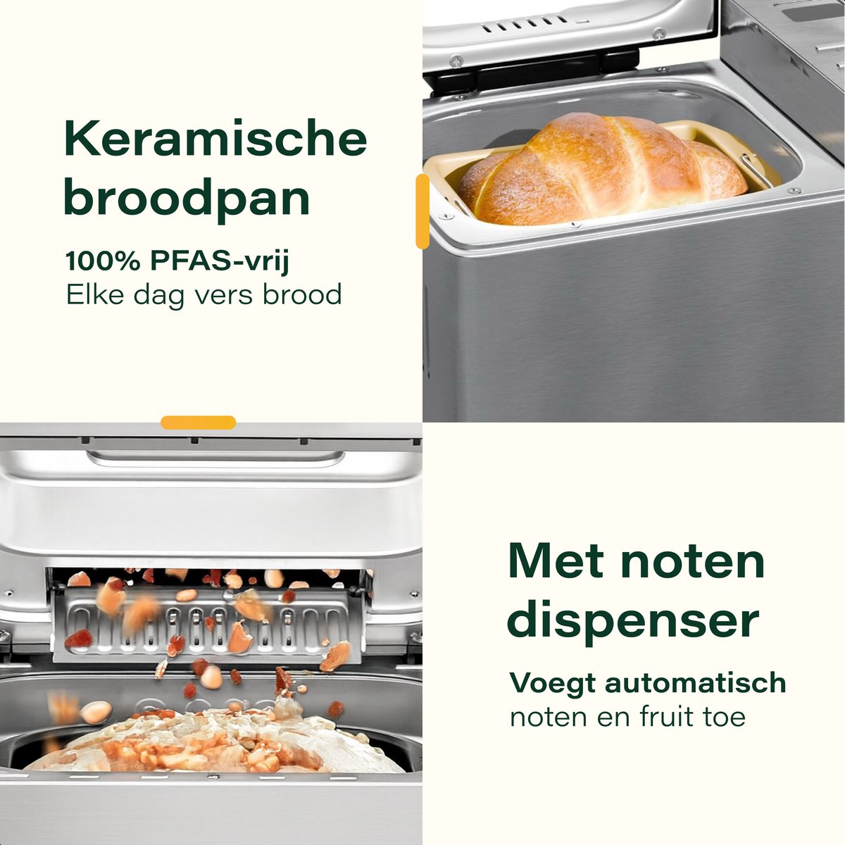 Skoov Bakemaster Brotbackautomat | Edelstahl - Keramik - 345x248x310 mm - 650W - 19 Programme - PFAS & Teflon frei