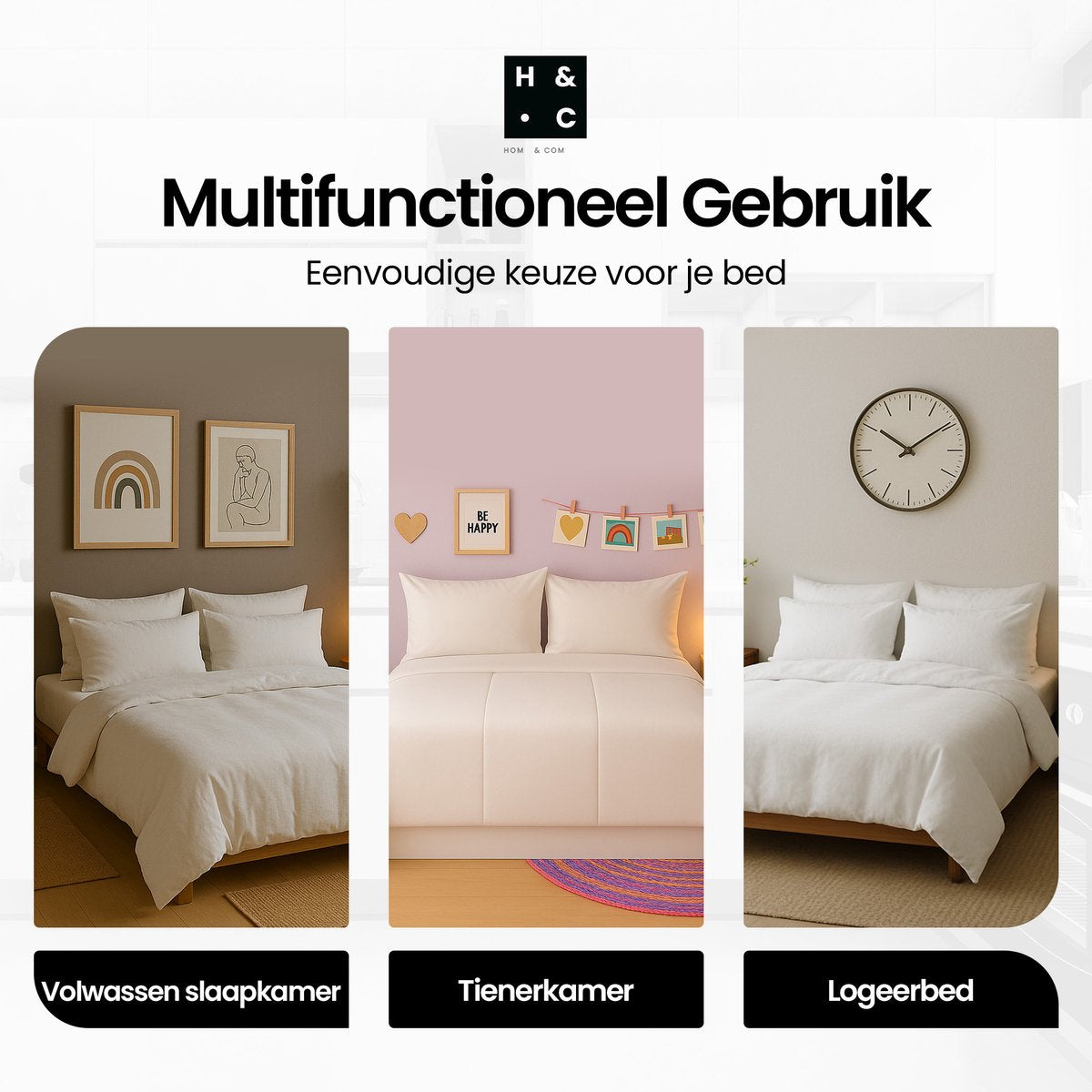 Hom&Com Sommerbettdecke - Antibakteriell - 200x200 cm - 200g/m² - Leicht - Atmungsaktiv - OEKO-TEX zertifiziert