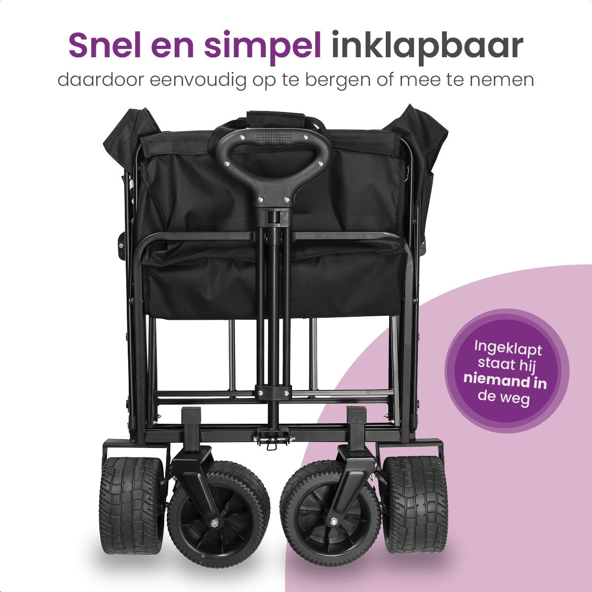Gofun - Wagen & Pollerwagen - 150 kg Tragkraft - faltbar mit 360 Grad drehbaren Rädern - 83 x 44 x 26 cm - Metall & Polyester - Schwarz