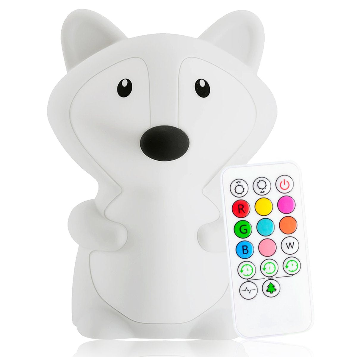 Sleepy Friends Kinder-Nachtlicht Fuchs - USB aufladbar und dimmbar - 8 Farben - 95x97x100 mm - Weiches Silikon-Nachtlicht für Babyzimmer und Kinderzimmer