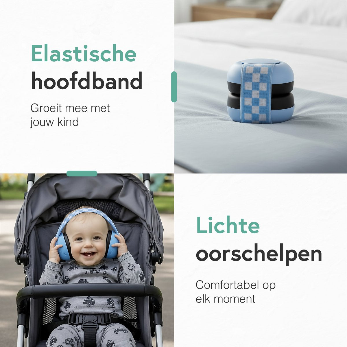 Qwali Gehörschutz Baby und Kinder - Kapselgehörschutz laute Geräusche - 0-3 Jahre - Sicherheit Kleinkind und Kind - Blau