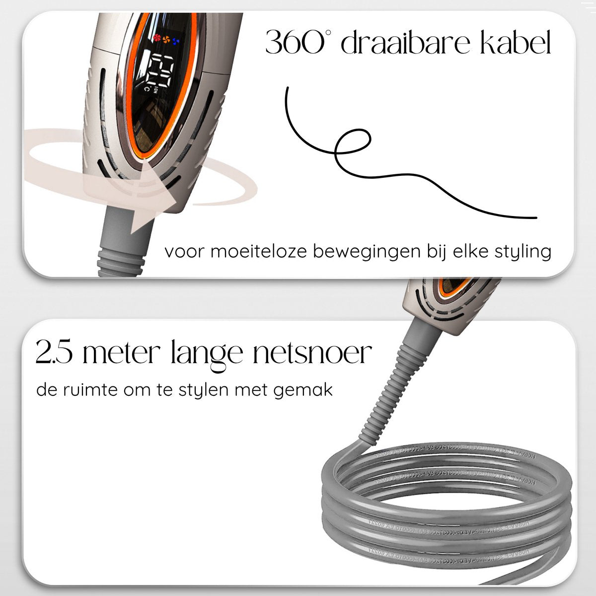 Sansbeauté® 7-in-1 Airstyler - Multistyler - Haartrocknerbürste - Lockenstab - Stylingbürste - Haarstyler - Wärmebürste - Gold