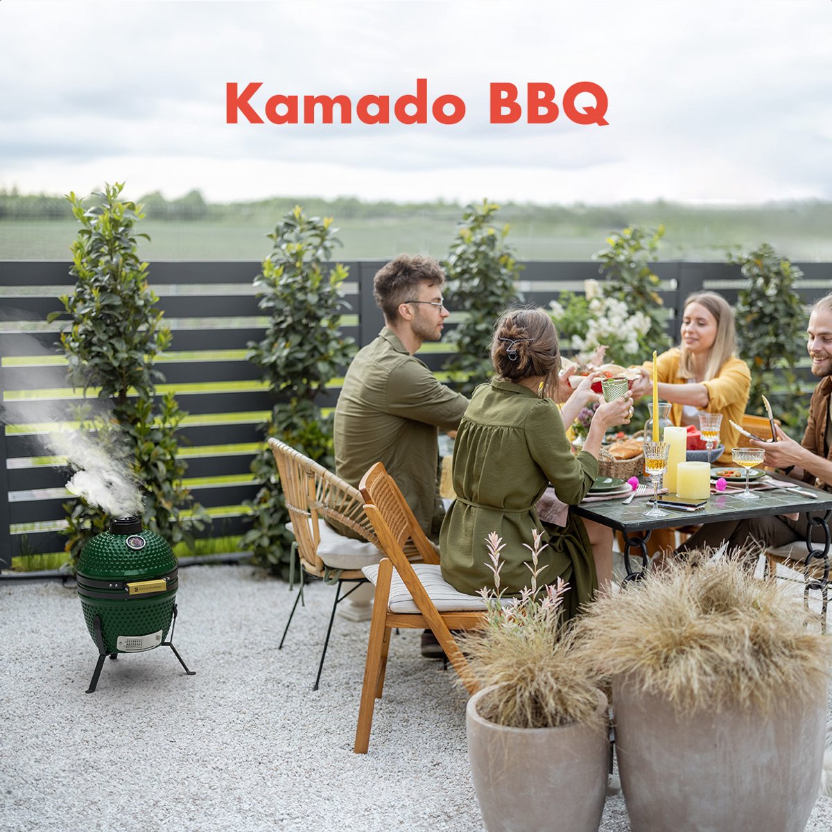 KitchenBrothers Kamado BBQ 27 cm Keramik-Holzkohle-Grill bis zu 1000°C