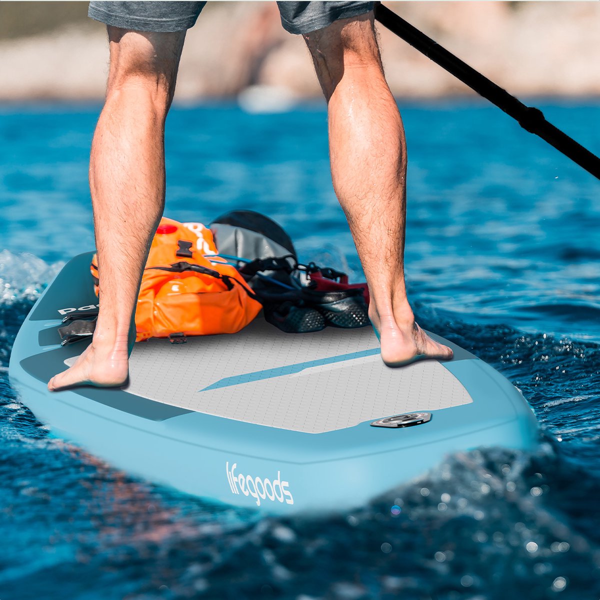 LifeGoods SUP Board Touring - 165 KG Belastbarkeit - Aufblasbar - Komplettes Sup Paket - Blau